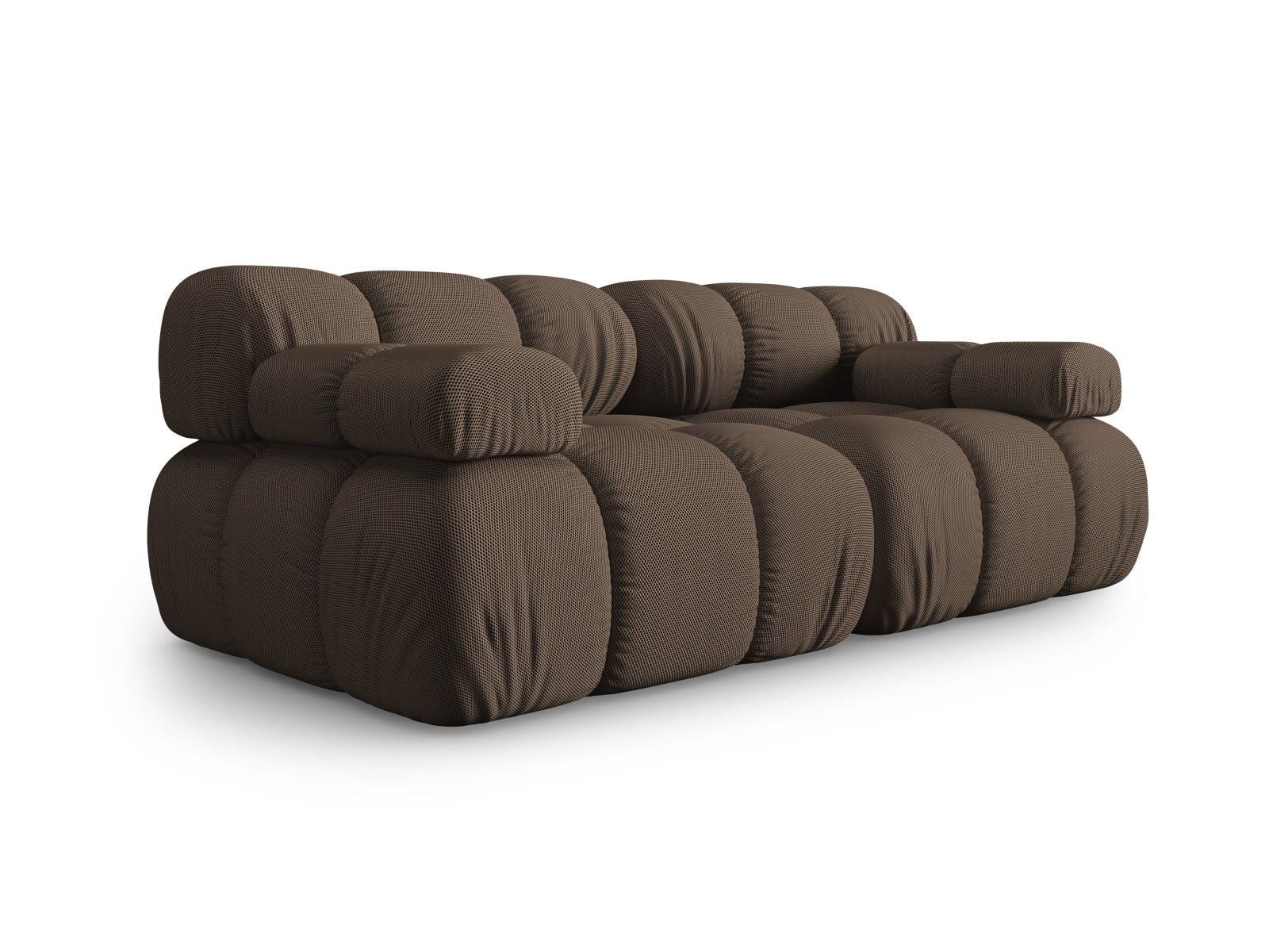 Elegantes Bellis 2-Sitzer Sofa in Braun, 94 cm, modulares Design von Micadoni, ideal für stilvolle Wohnräume.