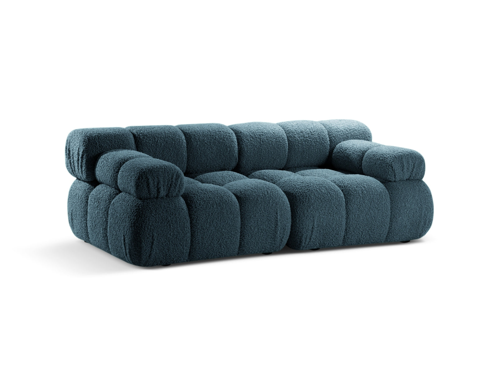 Bellis Boucle modulares Sofa 2 Sitzer 94cm in Petrol-Rolf präsentiert im Onlineshop von KAQTU Design AG. 3er Sofa ist von Micadoni