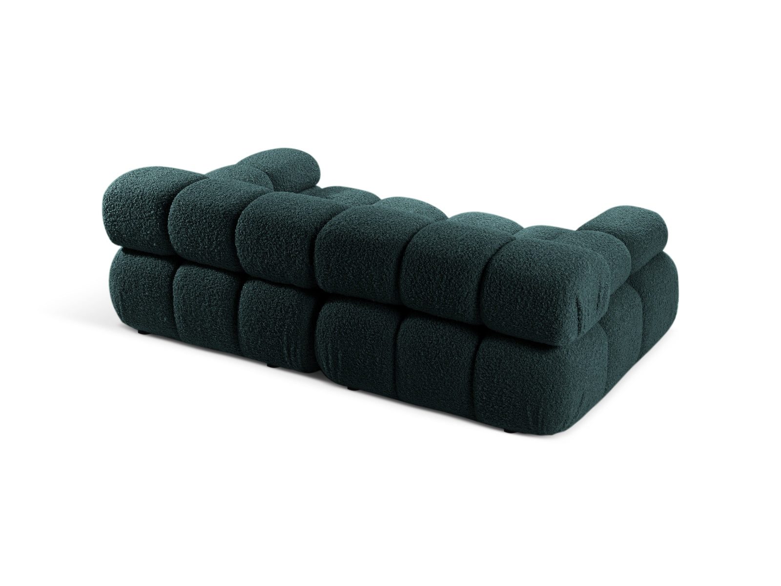 Modulares 2-Sitzer Sofa Bellis Boucle in Petrol, ideal für moderne Wohnkonzepte, bietet Komfort und Stil für jedes Zuhause.