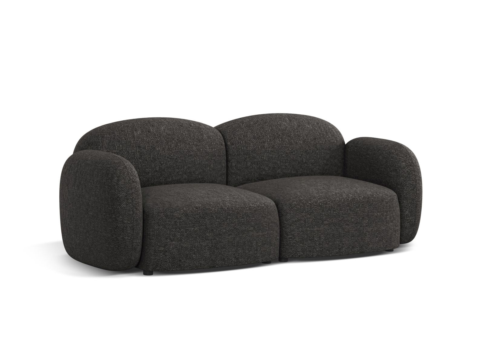 Elegantes 2-Sitzer Sofa Blair in Anthrazit von Micadoni, ideal für stilvolle Wohnräume und gemütliche Abende.