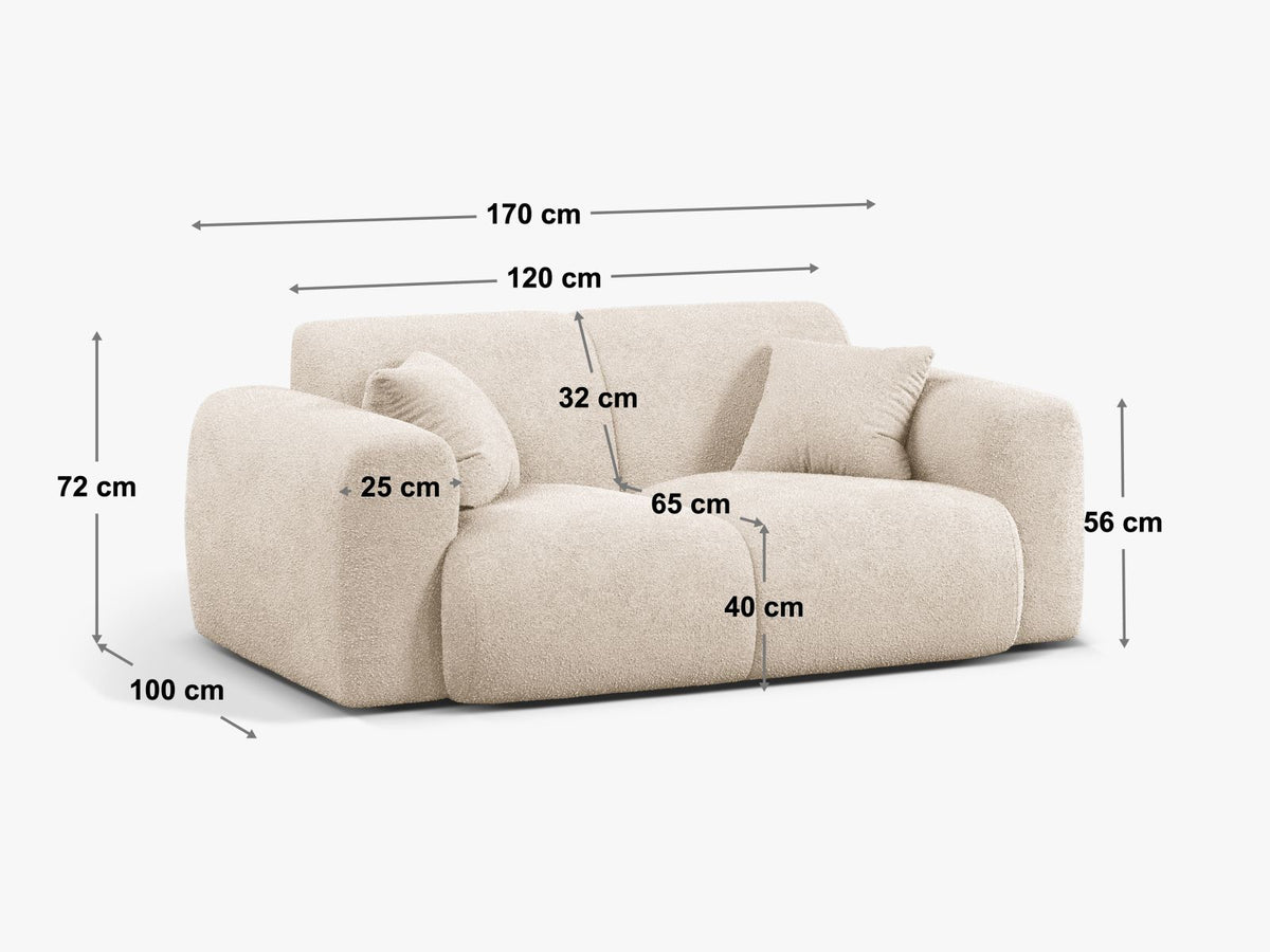 2-Sitzer Sofa Molino in Dark Beige-Eden präsentiert im Onlineshop von KAQTU Design AG. 2er Sofa ist von Micadoni