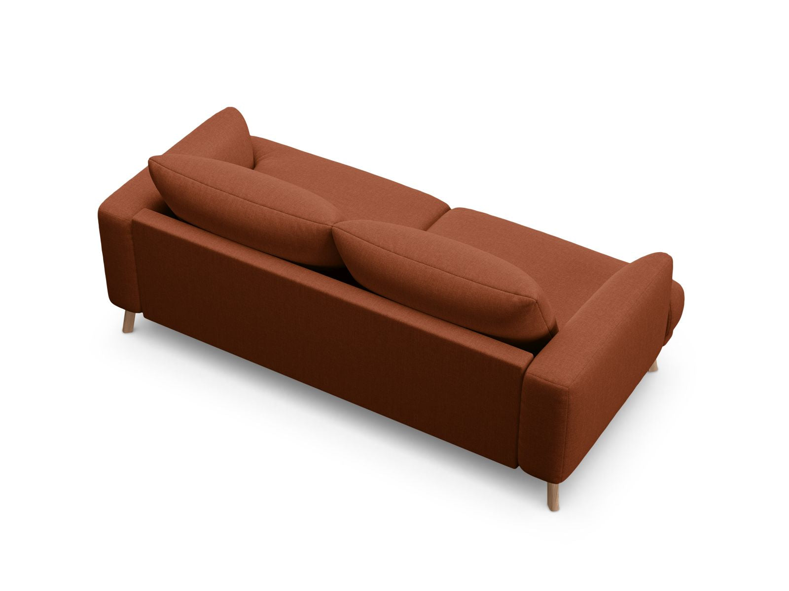 Elegantes 2-Sitzer Sofa Naomi in warmem Brick-Liberty, ideal für stilvolle Wohnräume. Komfort und Qualität von Micadoni vereint.