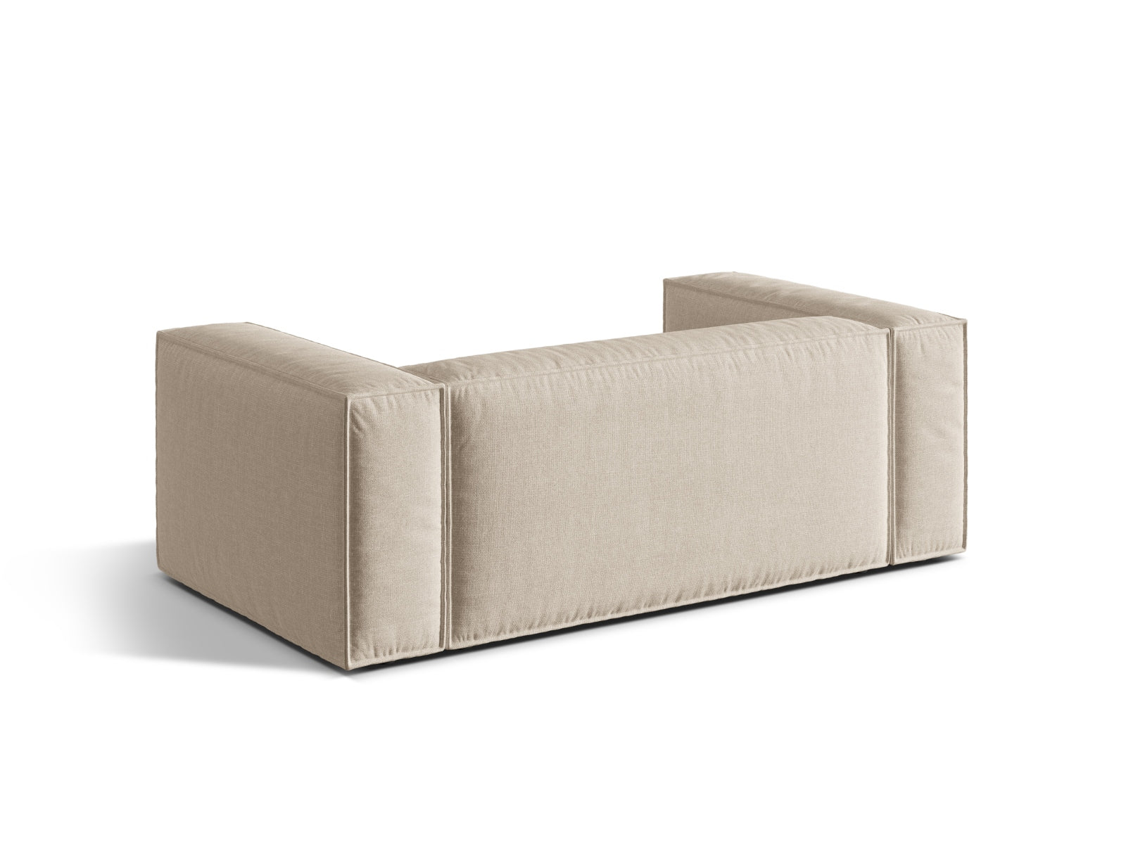 Modernes 2-Sitzer Sofa Nuria in sanftem Beige, das stilvolle Akzente setzt und für entspannte Stunden im Wohnzimmer sorgt.