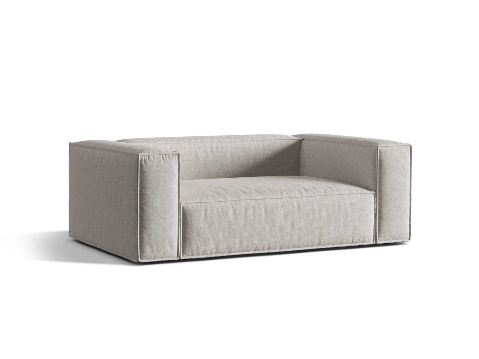 Elegantes 2-Sitzer Sofa Nuria in hellem Grau, ideal für moderne Wohnräume, erhältlich bei KAQTU Design AG.