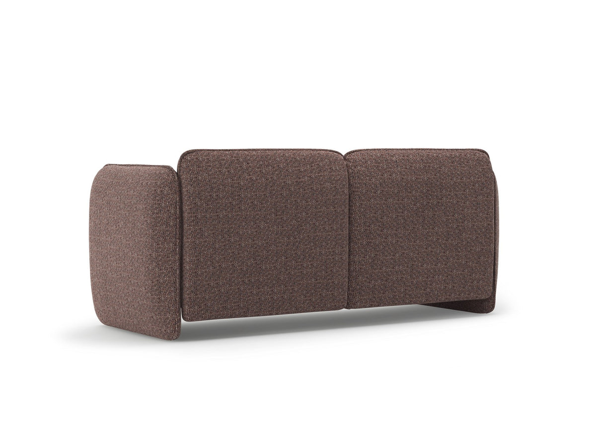 Zweisitzer-Sofa Georgia von Micadoni in Kobalt mit samtigem Bezug, gepolsterten Armlehnen und schwarzen Kunststoffbeinen, Frontalansicht.