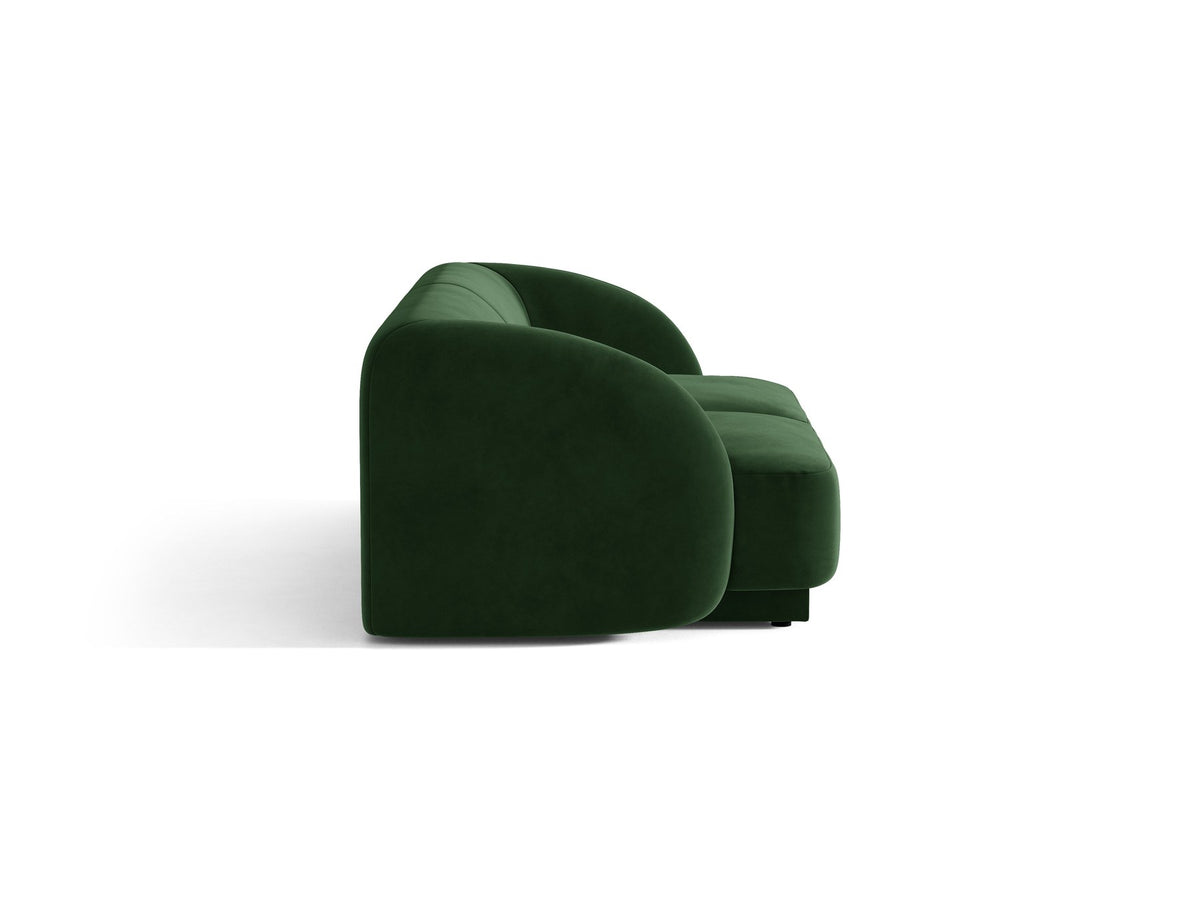 Dunkelbeiges 2er Sofa Miley von Micadoni mit Bluvel-Stoffbezug, schwarzen Kunststoffbeinen und flacher Rückenlehne, freigestellt fotografiert.