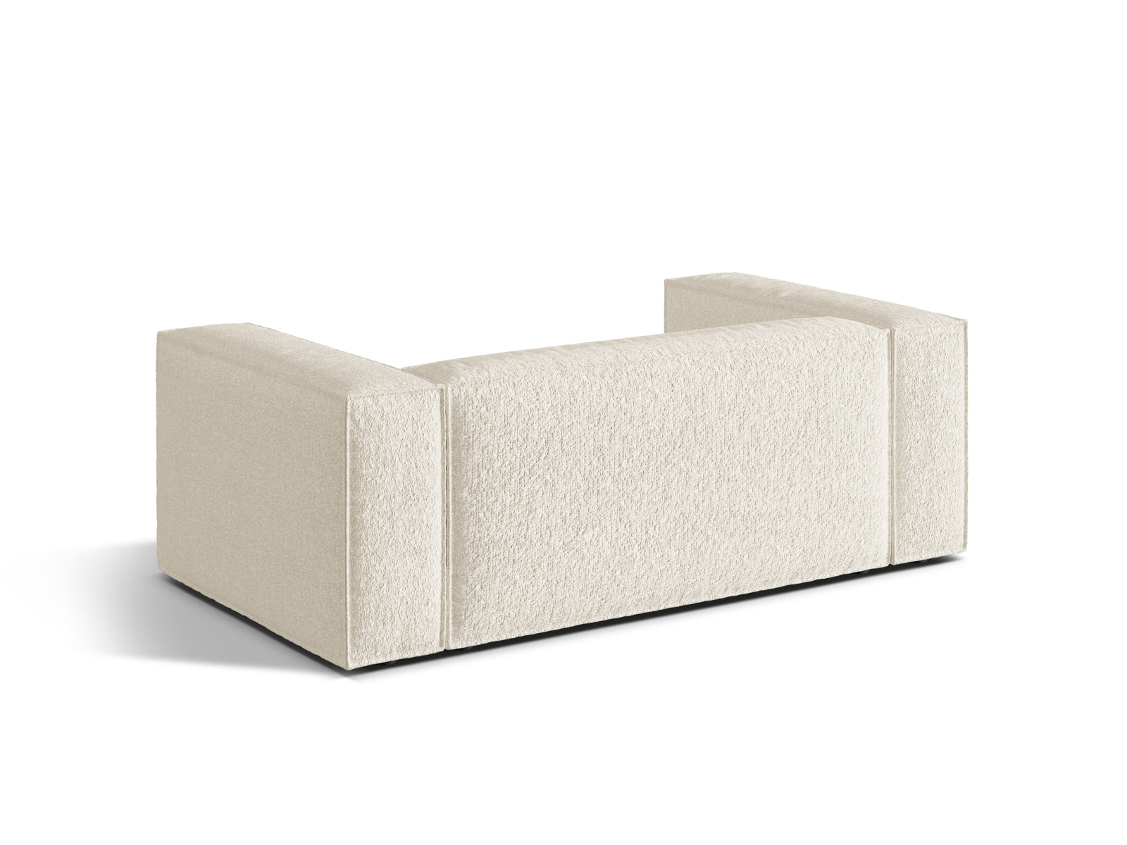 Modernes Nuria 2-Sitzer Sofa in sanftem Ivory-Monet, perfekt für stilvolle Wohnräume und gemütliche Abende.