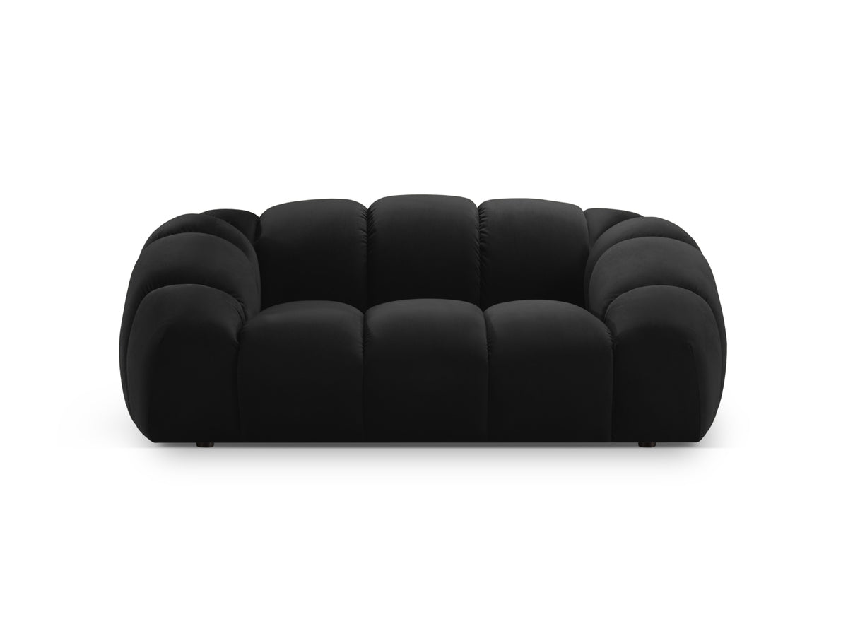 Diana Velour Sofa 2 Sitzer in Black-Salvador präsentiert im Onlineshop von KAQTU Design AG. 2er Sofa ist von Micadoni
