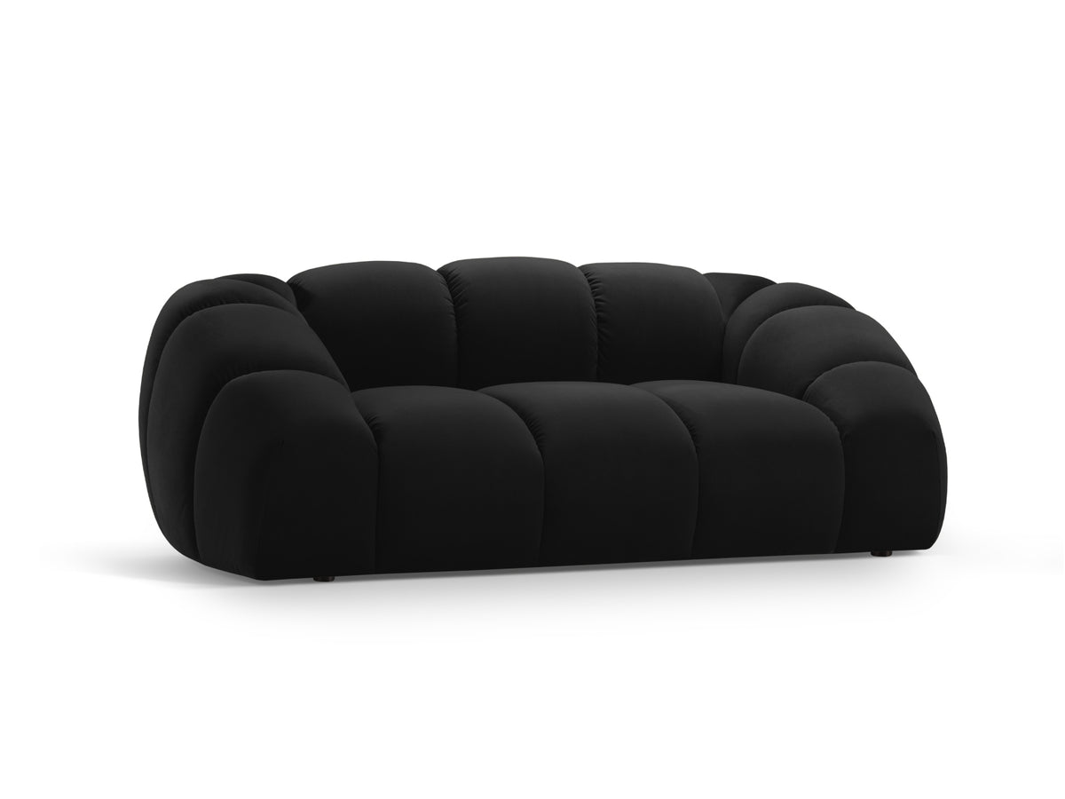 Diana Velour Sofa 2 Sitzer in Black-Salvador präsentiert im Onlineshop von KAQTU Design AG. 2er Sofa ist von Micadoni