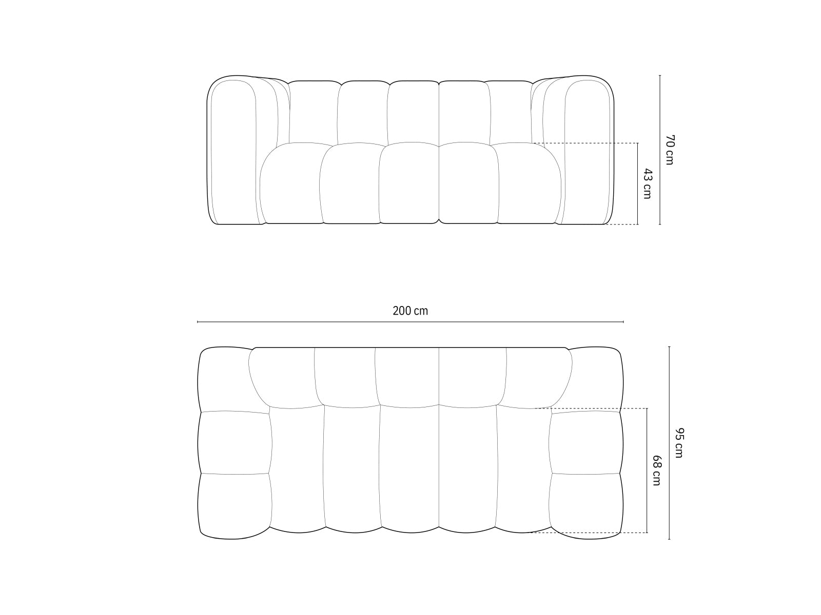 Lupine Velour Sofa 2 Sitzer in Black-Salvador präsentiert im Onlineshop von KAQTU Design AG. 2er Sofa ist von Micadoni