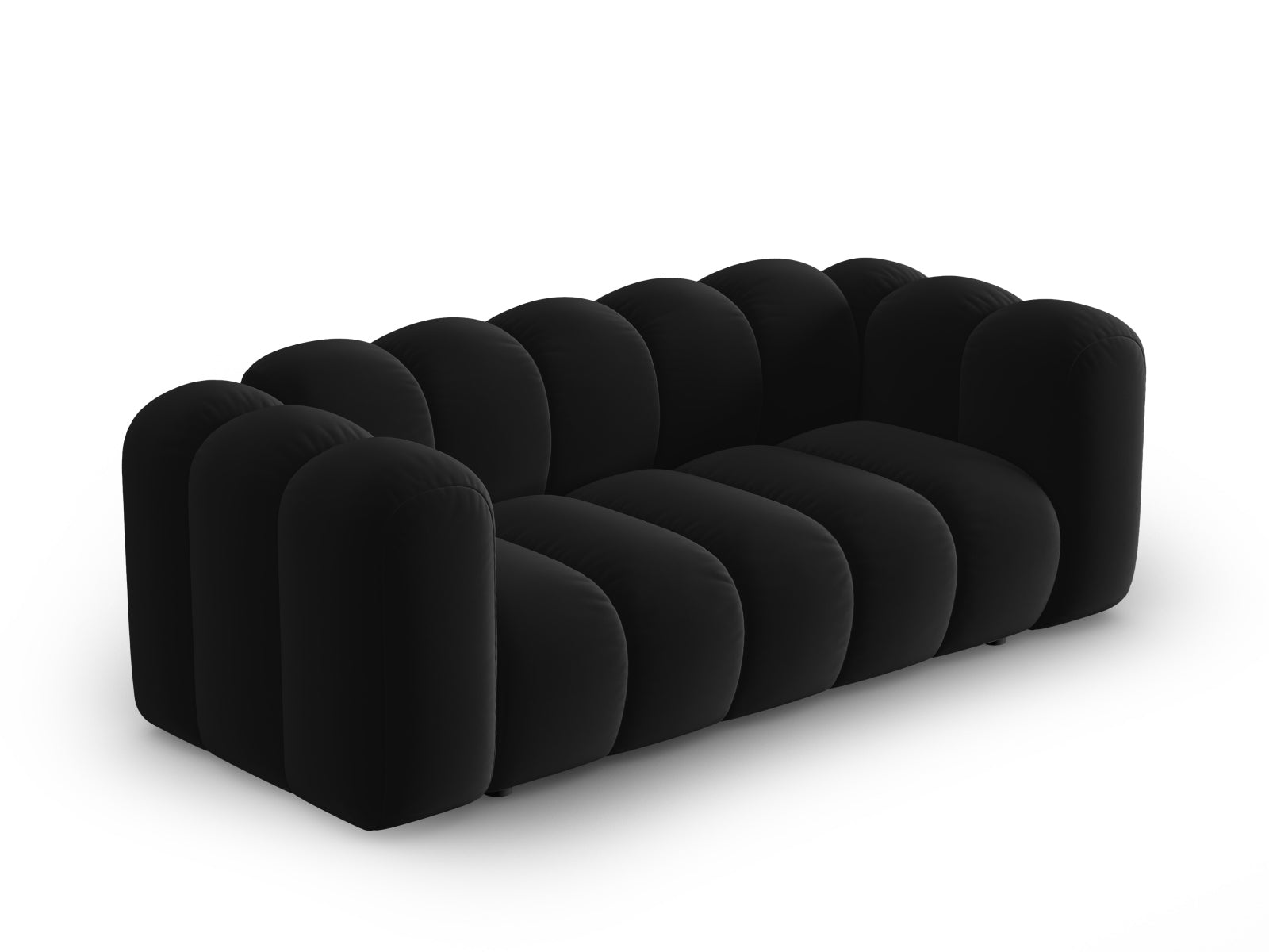 Lupine Velour Sofa 2 Sitzer in Black-Salvador präsentiert im Onlineshop von KAQTU Design AG. 2er Sofa ist von Micadoni