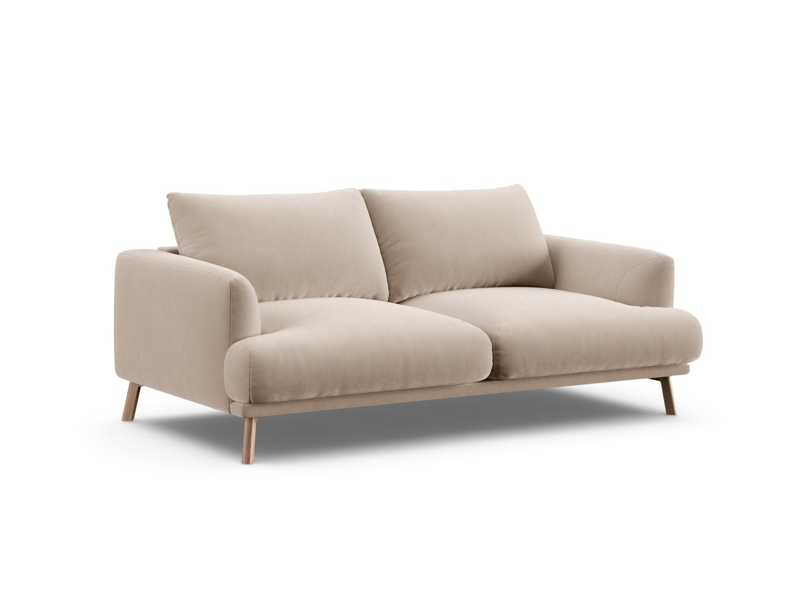 Beige 2-Sitzer Sofa Naomi von Micadoni, stilvolles und modernes Design, ideal für jedes Wohnzimmer, bequem und elegant.