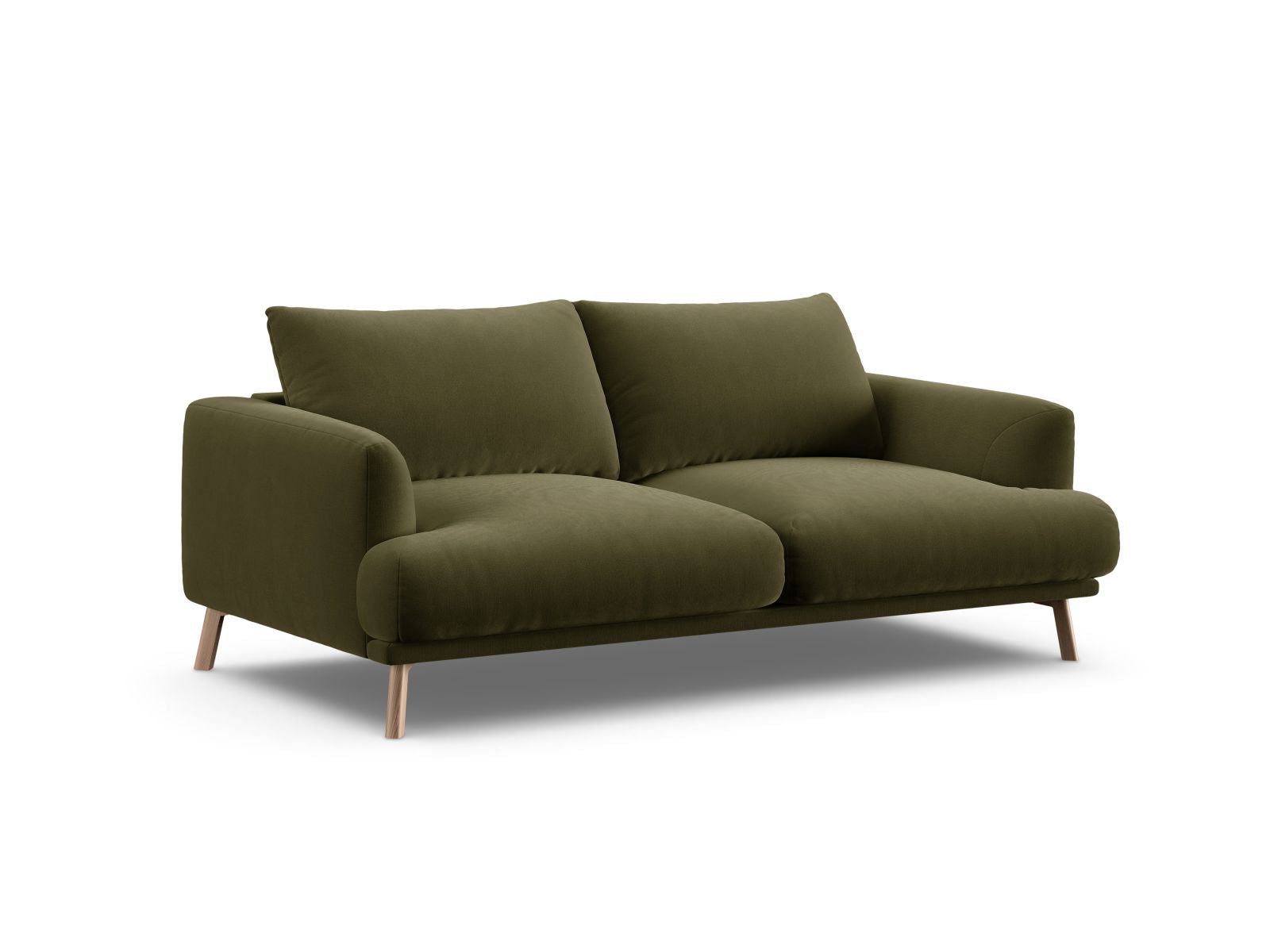 Elegantes 2-Sitzer Sofa Naomi in stilvollem Green-Salvador, ideal für moderne Wohnräume, erhältlich bei KAQTU Design AG.