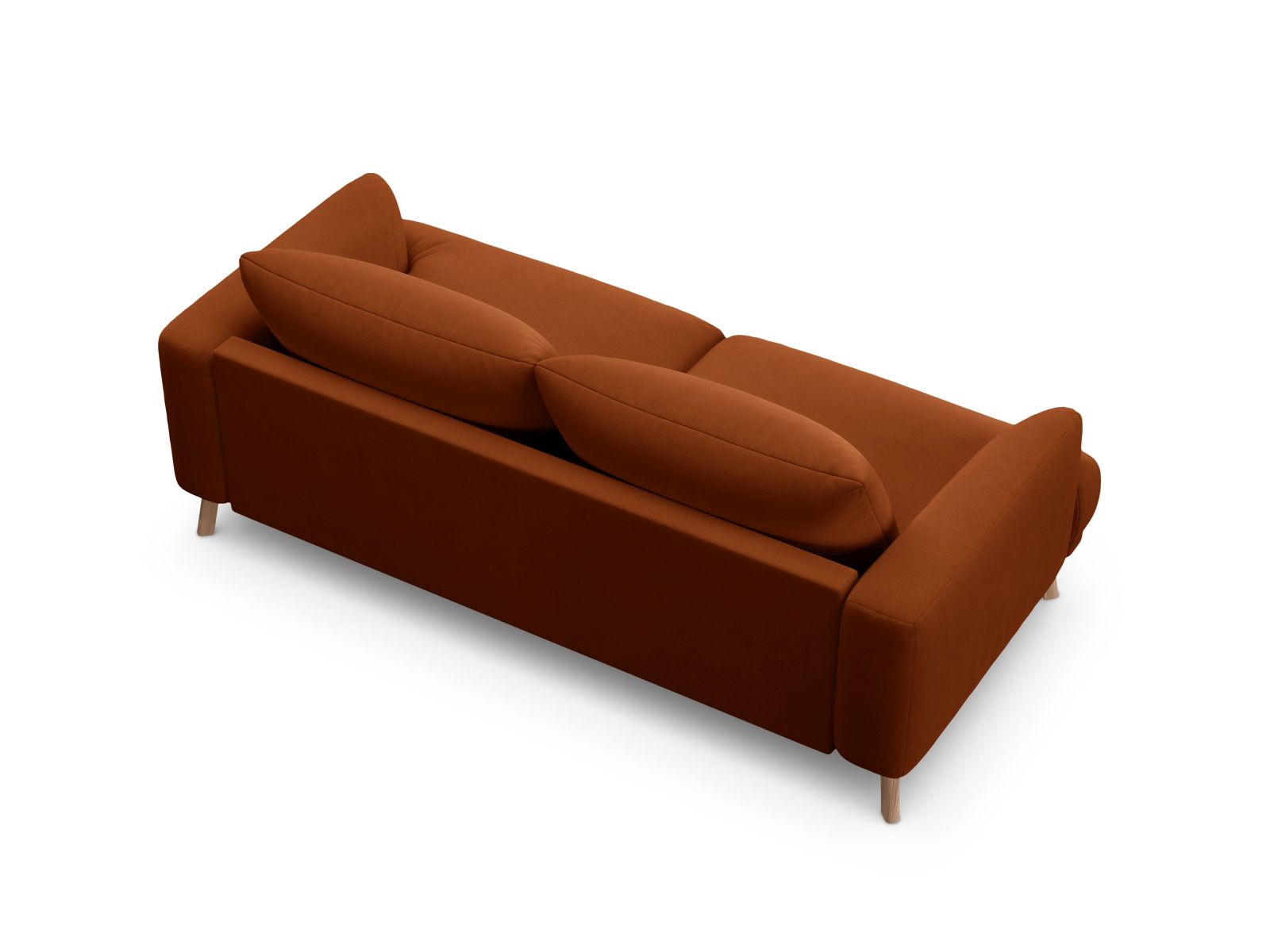 Elegantes 2-Sitzer Sofa Naomi in warmem Terracotta, ideal für stilvolle Wohnräume. Bequem und modern, gefertigt von Micadoni.