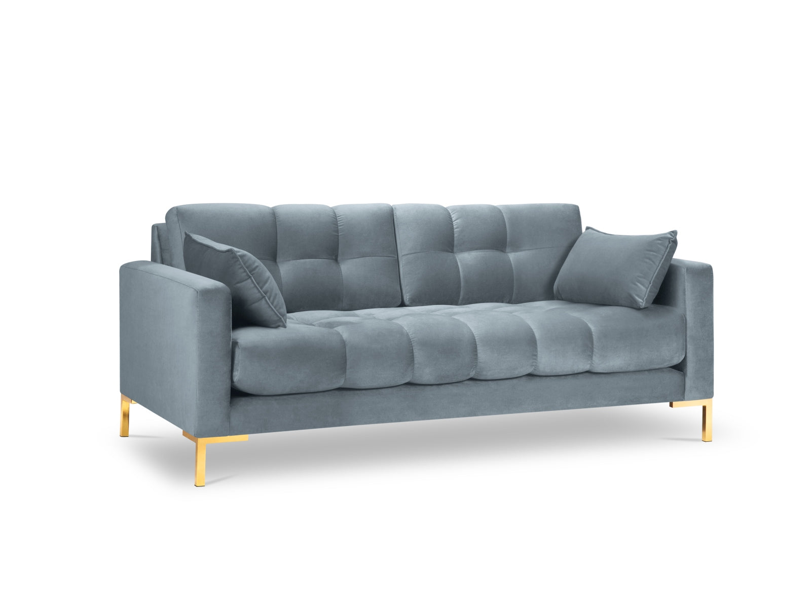 Mamaia Velour Sofa 2 Sitzer in Light Blue/Gold präsentiert im Onlineshop von KAQTU Design AG. 2er Sofa ist von Micadoni