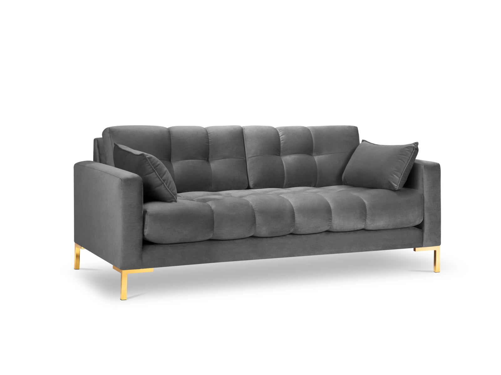 Mamaia Velour Sofa 2 Sitzer in Light Grey/Gold präsentiert im Onlineshop von KAQTU Design AG. 2er Sofa ist von Micadoni