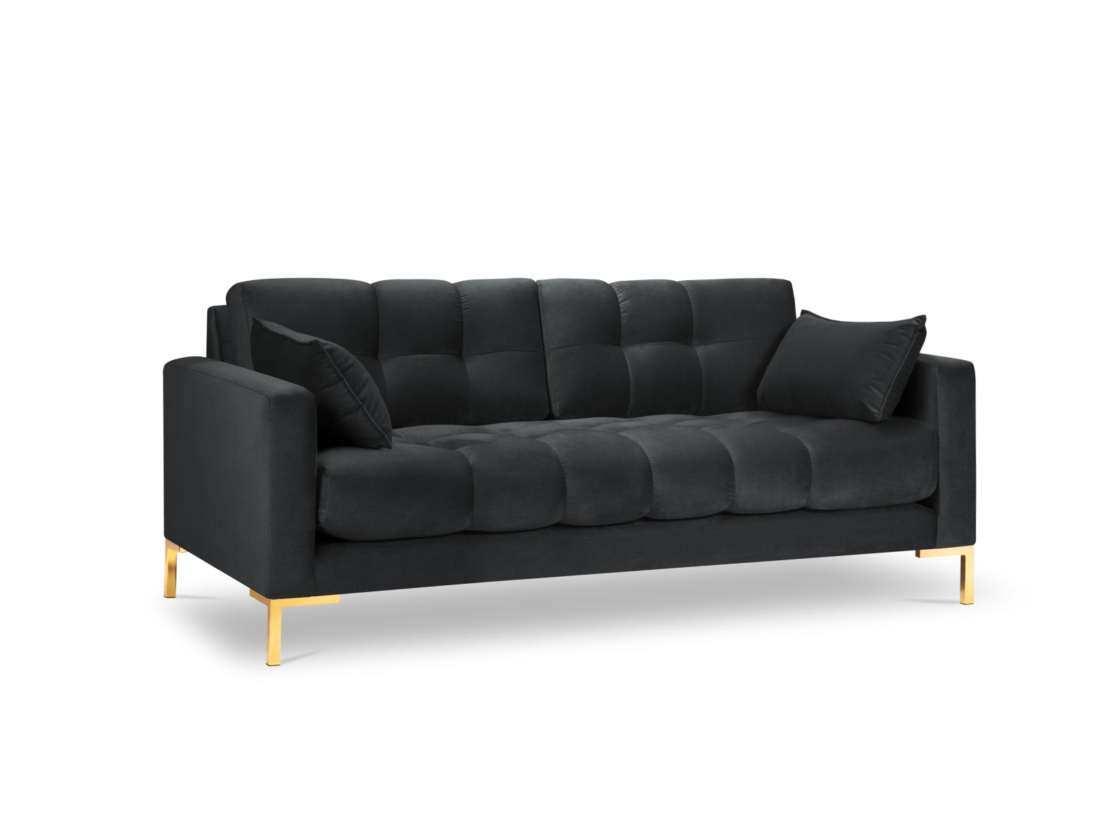 Mamaia Velour Sofa 2 Sitzer in Dark Grey/Gold präsentiert im Onlineshop von KAQTU Design AG. 2er Sofa ist von Micadoni