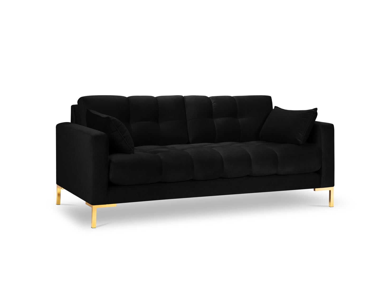 Mamaia Velour Sofa 2 Sitzer in Black/Gold präsentiert im Onlineshop von KAQTU Design AG. 2er Sofa ist von Micadoni