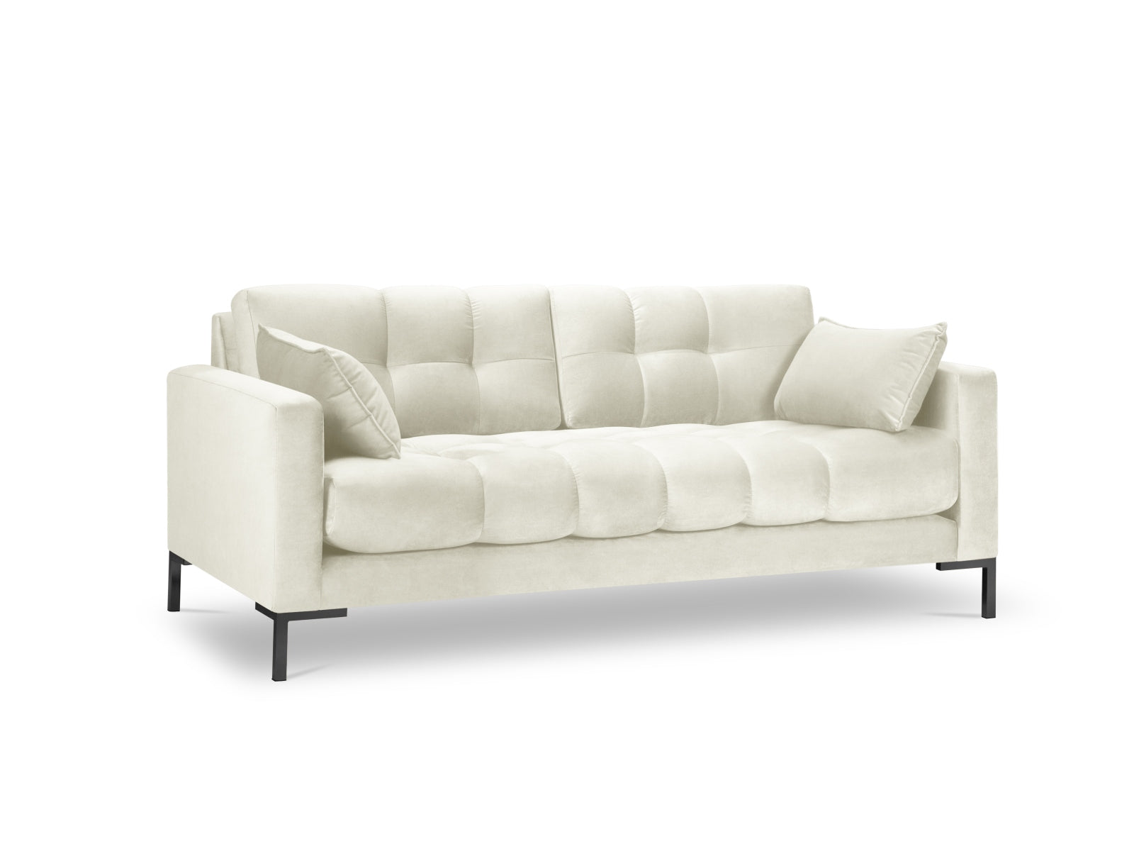Mamaia Velour Sofa 2 Sitzer in Light Beige/Schwarz-Bluvel präsentiert im Onlineshop von KAQTU Design AG. 2er Sofa ist von Micadoni