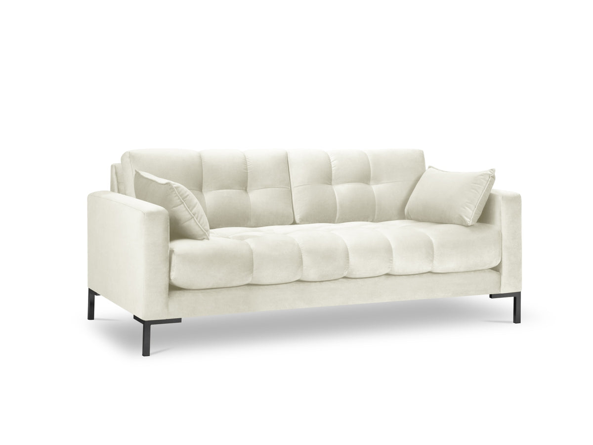 Mamaia Velour Sofa 2 Sitzer in Light Beige/Schwarz-Bluvel präsentiert im Onlineshop von KAQTU Design AG. 2er Sofa ist von Micadoni