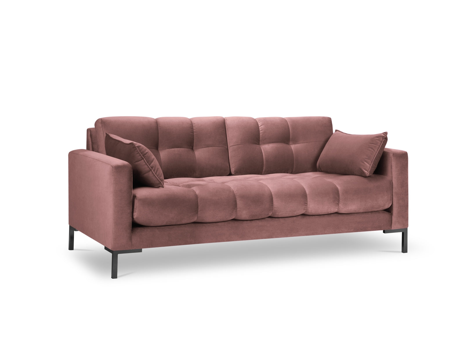 Mamaia Velour Sofa 2 Sitzer in Pink/Schwarz-Bluvel präsentiert im Onlineshop von KAQTU Design AG. 2er Sofa ist von Micadoni