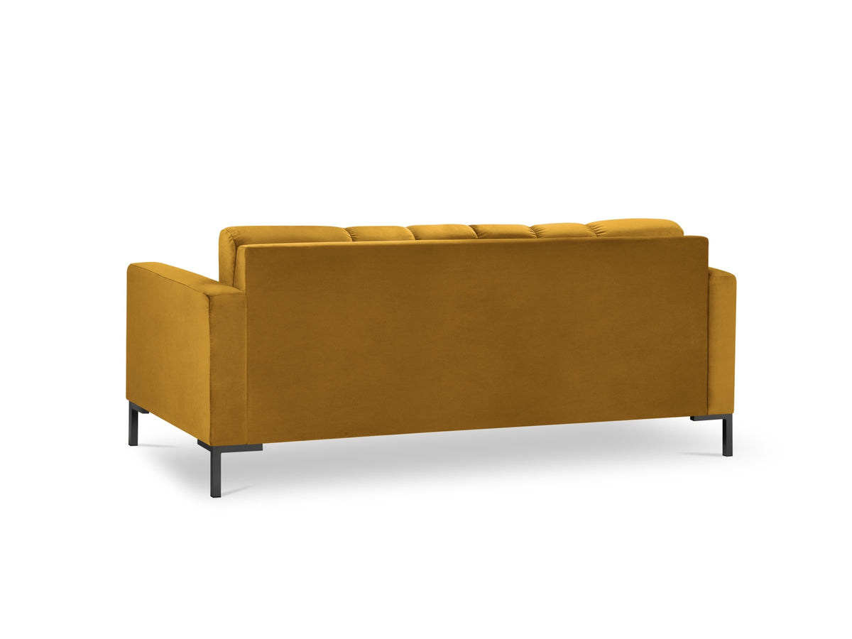 Mamaia Velour Sofa 2 Sitzer in Yellow/Schwarz-Bluvel präsentiert im Onlineshop von KAQTU Design AG. 2er Sofa ist von Micadoni