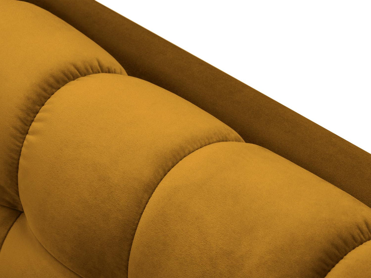 Mamaia Velour Sofa 2 Sitzer in Yellow/Schwarz-Bluvel präsentiert im Onlineshop von KAQTU Design AG. 2er Sofa ist von Micadoni