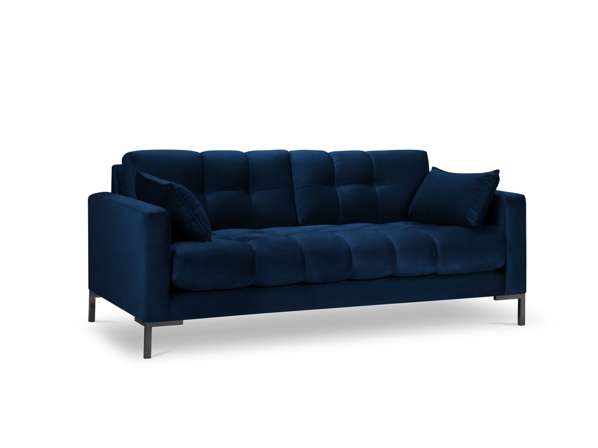 Mamaia Velour Sofa 2 Sitzer in Royal Blue/Schwarz-Bluvel präsentiert im Onlineshop von KAQTU Design AG. 2er Sofa ist von Micadoni