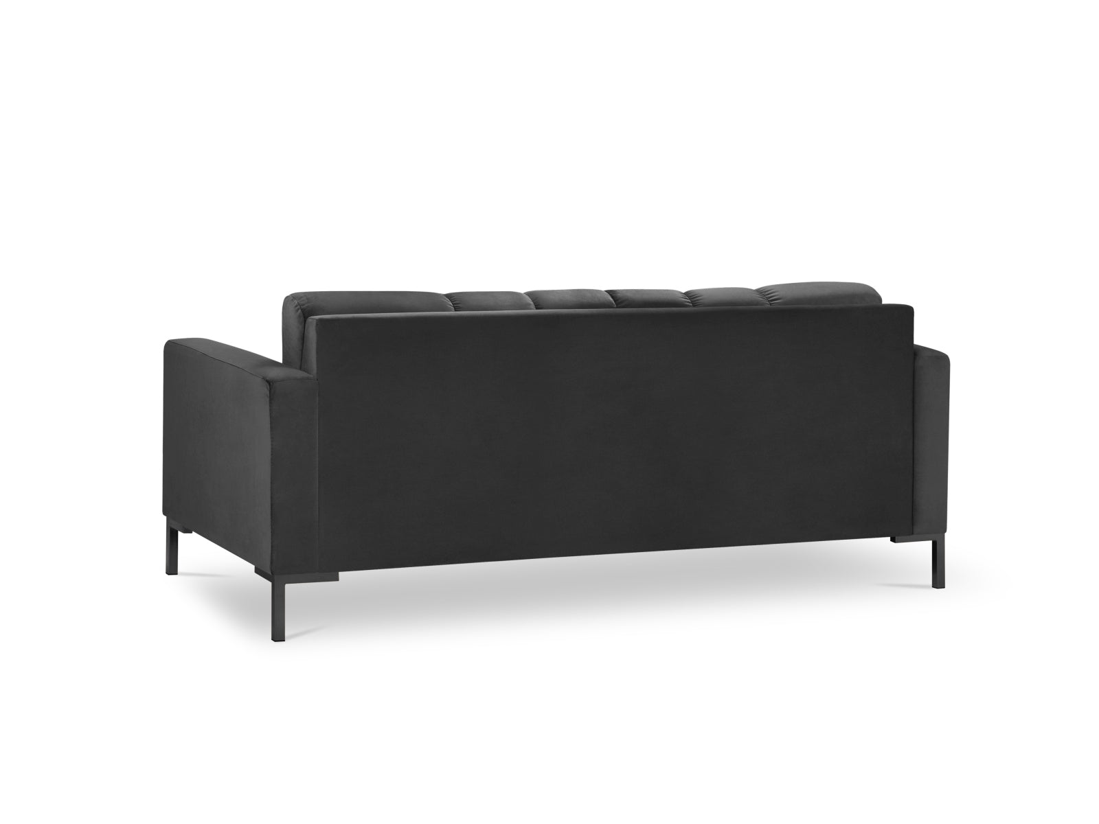 Elegantes 2-Sitzer Sofa Mamaia aus weichem Velours in tiefem Grau, ideal für stilvolle Wohnräume, erhältlich bei Micadoni.
