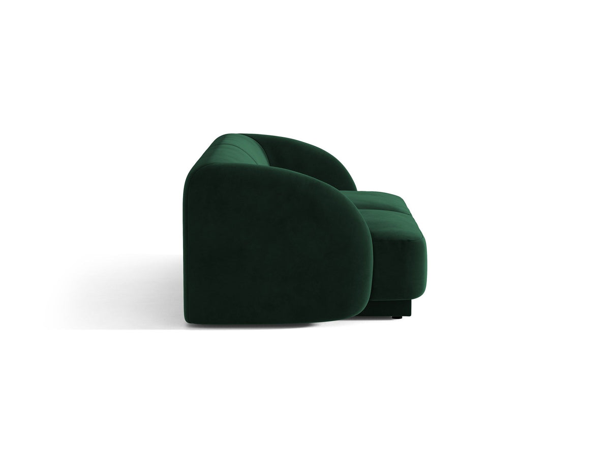 Dunkelbeiges 2er Sofa Miley von Micadoni mit Bluvel-Stoffbezug, schwarzen Kunststoffbeinen und flacher Rückenlehne, freigestellt fotografiert.