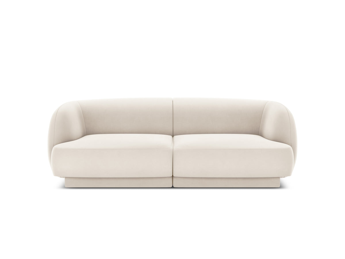 Miley Velour Sofa 2 Sitzer in Light Beige-Bluvel präsentiert im Onlineshop von KAQTU Design AG. 2er Sofa ist von Micadoni
