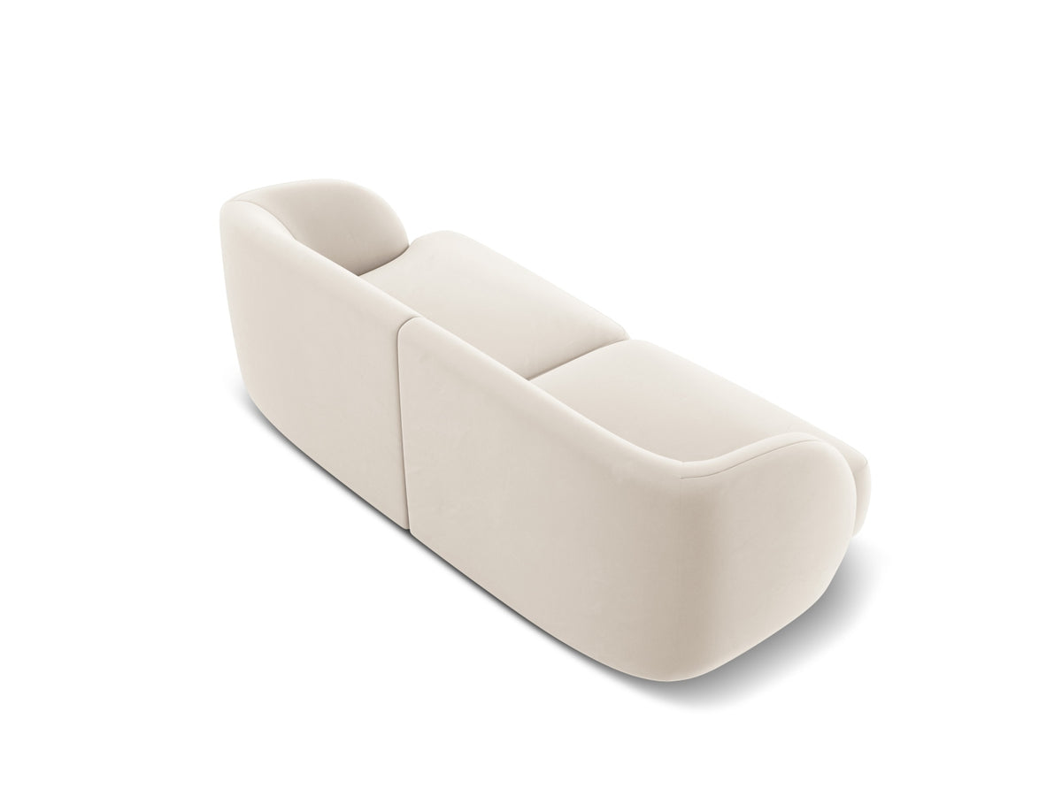 Miley Velour Sofa 2 Sitzer in Light Beige-Bluvel präsentiert im Onlineshop von KAQTU Design AG. 2er Sofa ist von Micadoni