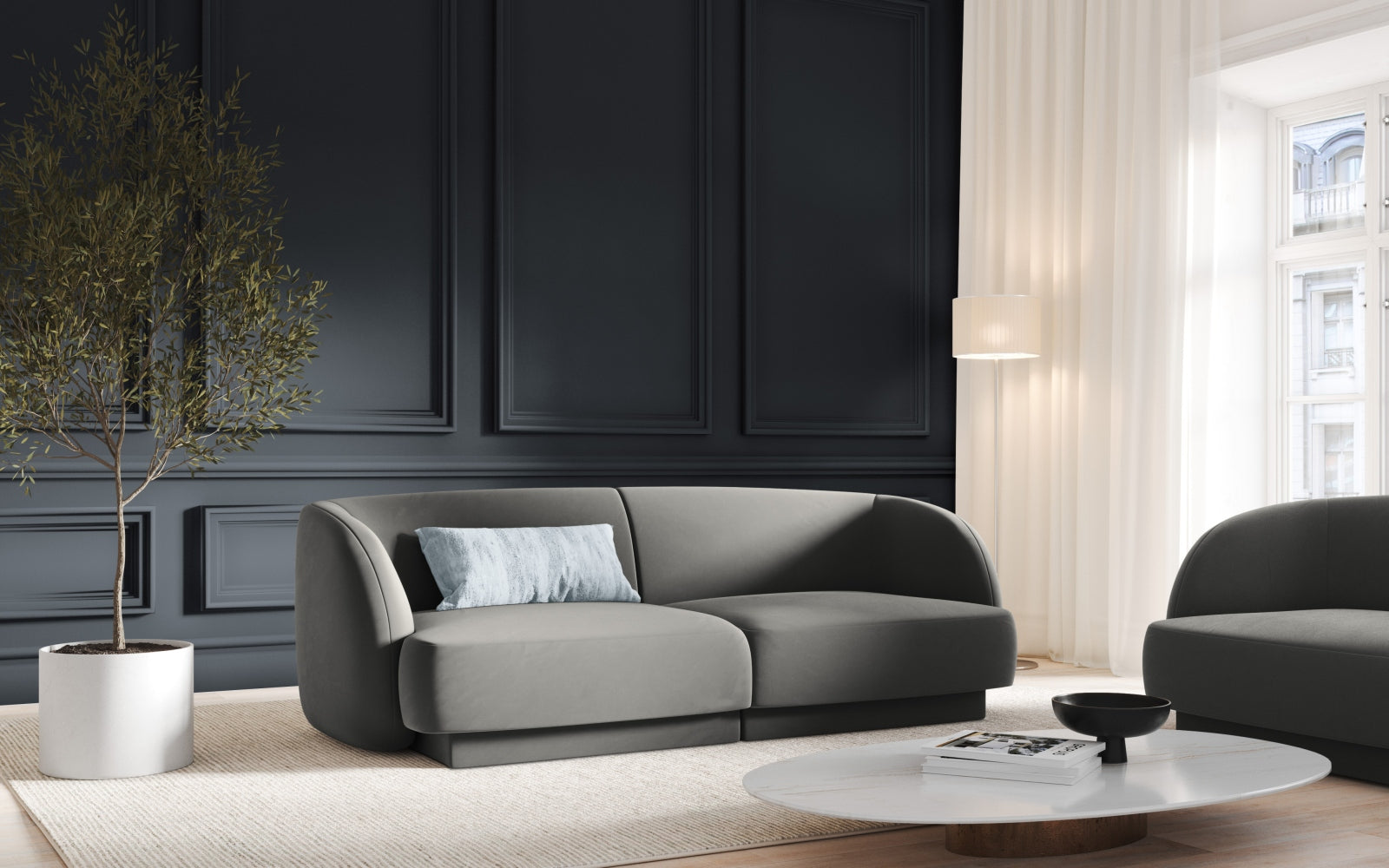 Entdecken Sie das stilvolle Miley Velour Sofa 2 Sitzer von Micadoni – ideal für Komfort und Eleganz in jedem Raum.