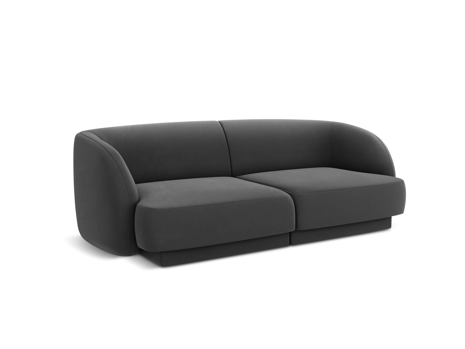 Luxuriöses 2-Sitzer Sofa aus Velours in trendigem Grau-Blau, perfekt für stilvolle Einrichtung und entspannte Stunden.