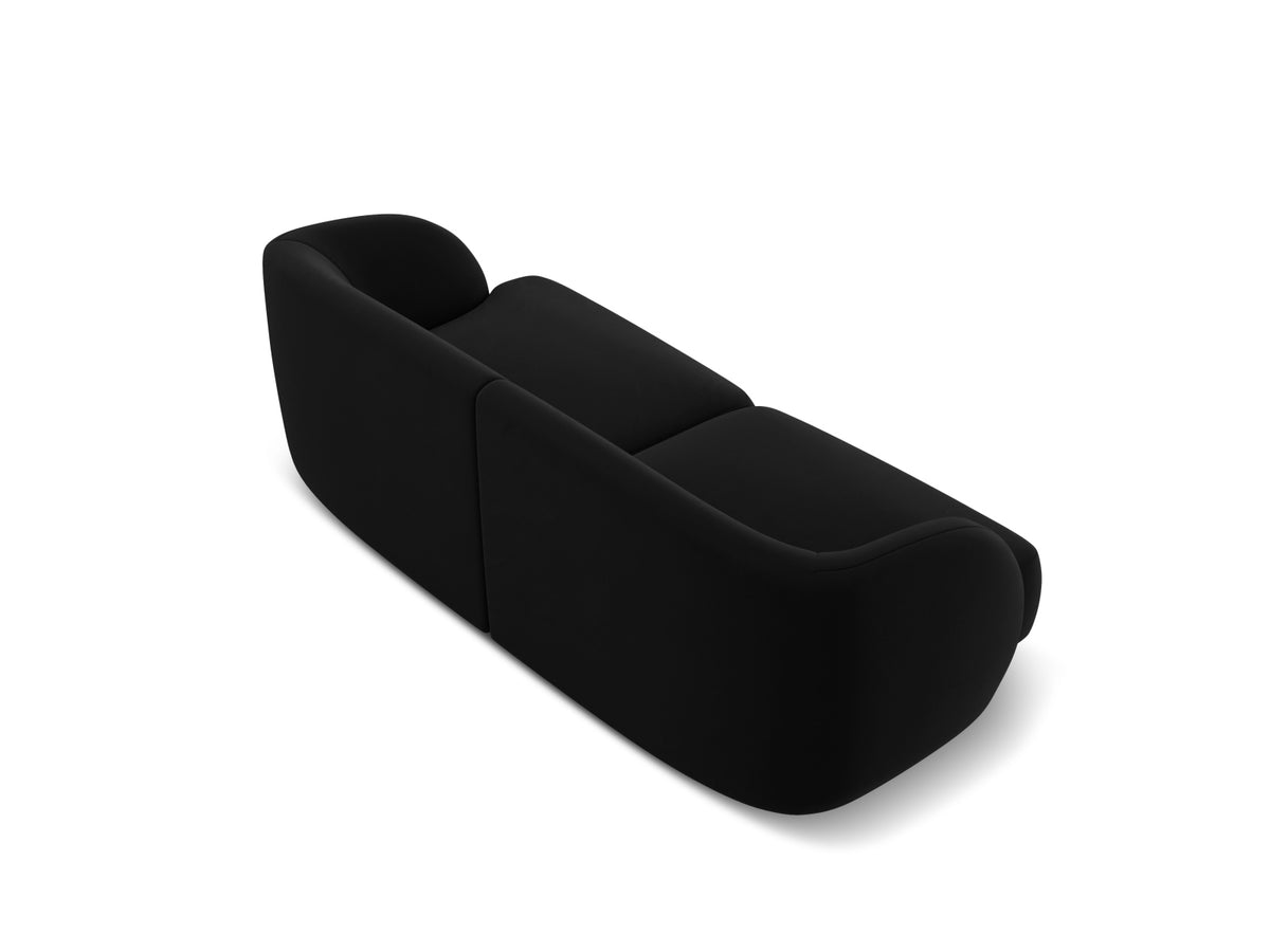 Miley Velour Sofa 2 Sitzer in Black-Bluvel präsentiert im Onlineshop von KAQTU Design AG. 2er Sofa ist von Micadoni