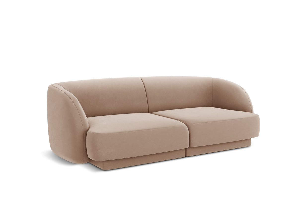Miley Velour Sofa 2 Sitzer in Cappuccino-Bluvel präsentiert im Onlineshop von KAQTU Design AG. 2er Sofa ist von Micadoni