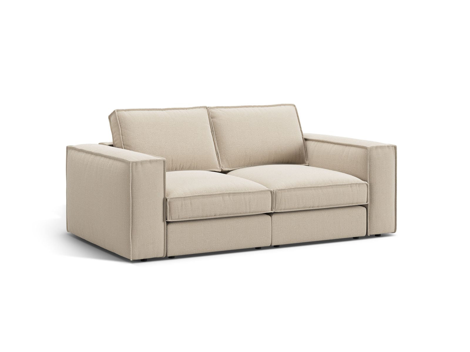 Beige 2-Sitzer Modular Sofa Pola von Micadoni, stilvolles und modernes Design für Ihr Wohnzimmer, ideal für entspannte Stunden.