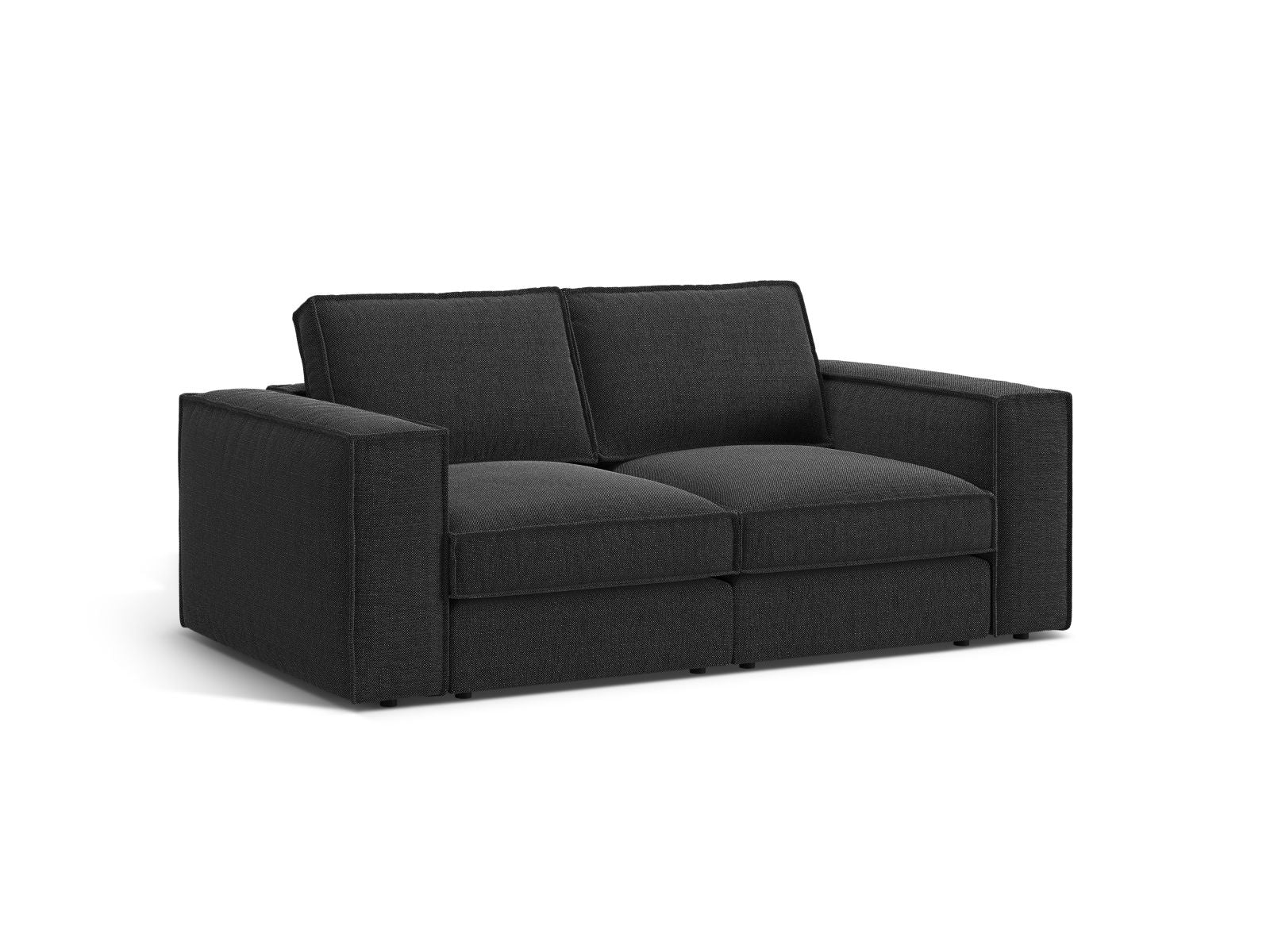 Elegantes 2-Sitzer Sofa Pola in stilvollem Schwarz, ideal für moderne Wohnräume, erhältlich bei KAQTU Design AG.