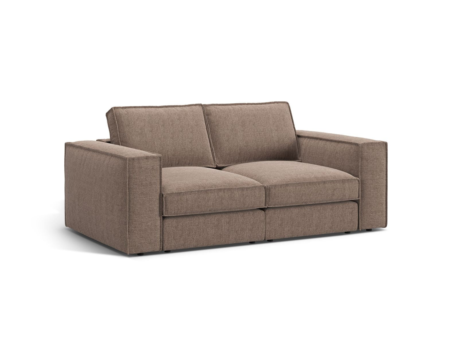 Elegantes 2-Sitzer Sofa Pola in hellem Braun, ideal für moderne Wohnräume. Modular und stilvoll, perfekt für entspannte Stunden.