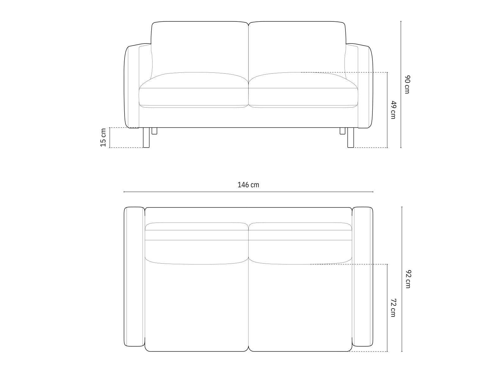 Stilvolles 2-Sitzer Sofa aus weichem Velours in sattem Moosgrün, perfekt für einladende Wohnräume und entspannte Stunden.