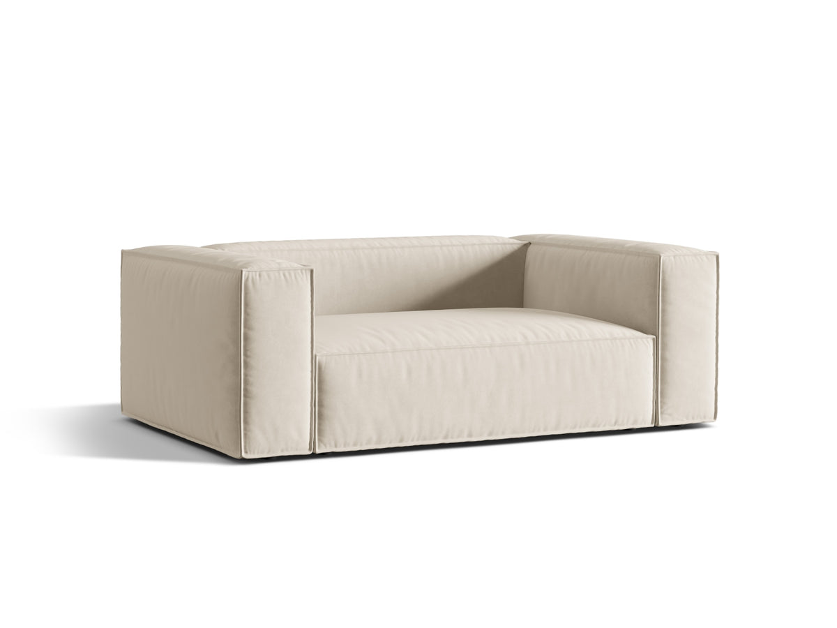 Nuria Velour Sofa 2 Sitzer in Beige-Paris präsentiert im Onlineshop von KAQTU Design AG. 2er Sofa ist von Micadoni