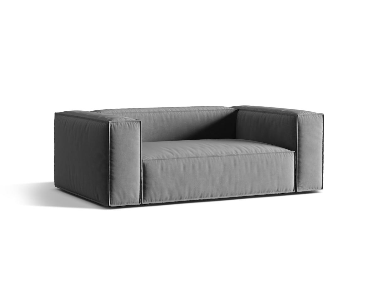 Nuria Velour Sofa 2 Sitzer in Grey-Paris präsentiert im Onlineshop von KAQTU Design AG. 2er Sofa ist von Micadoni