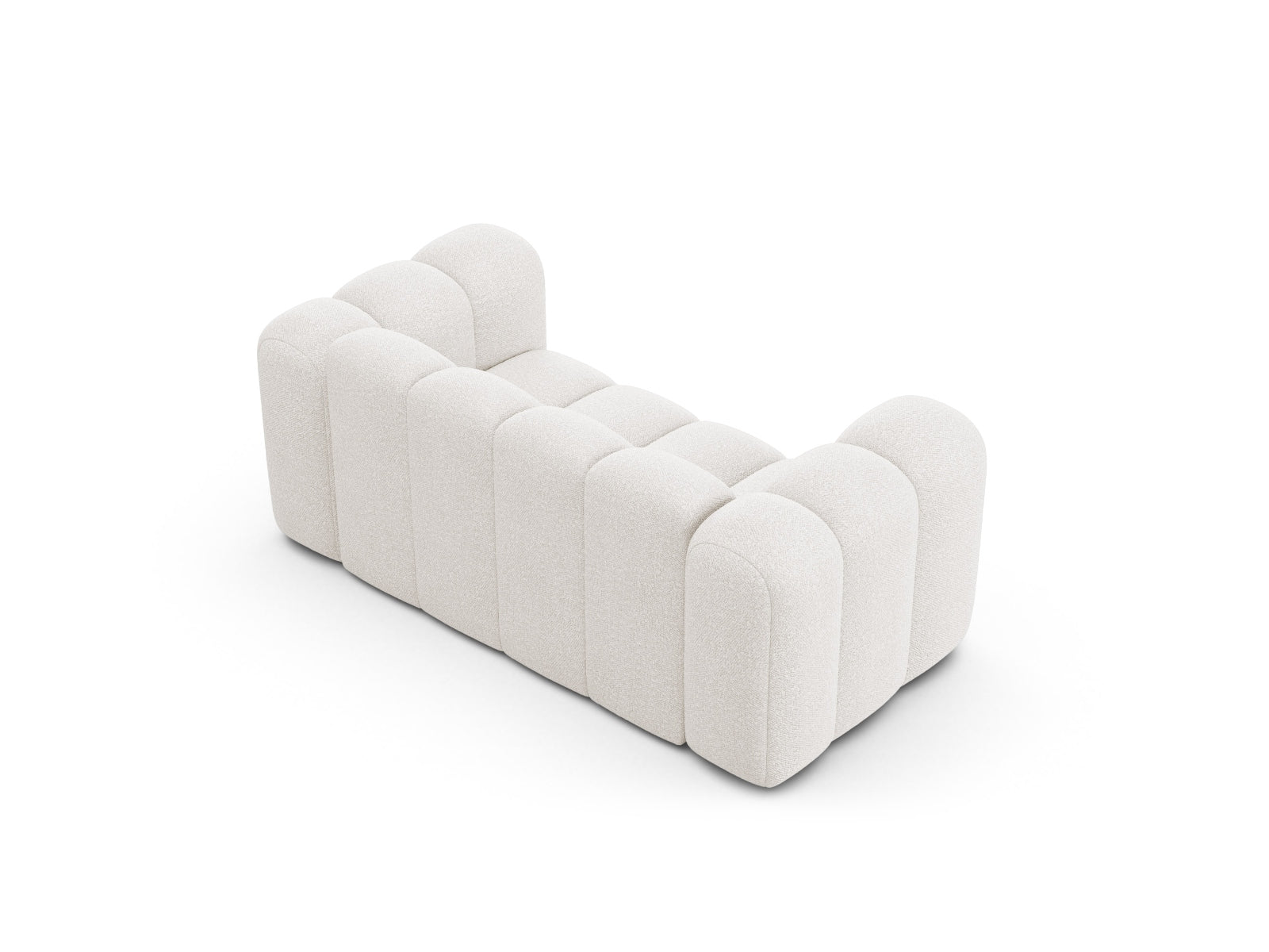 Modernes 2-Sitzer Sofa Lupine von Micadoni in elegantem Weiß, perfekt für stilvolle Wohnzimmer und gemütliche Entspannung.