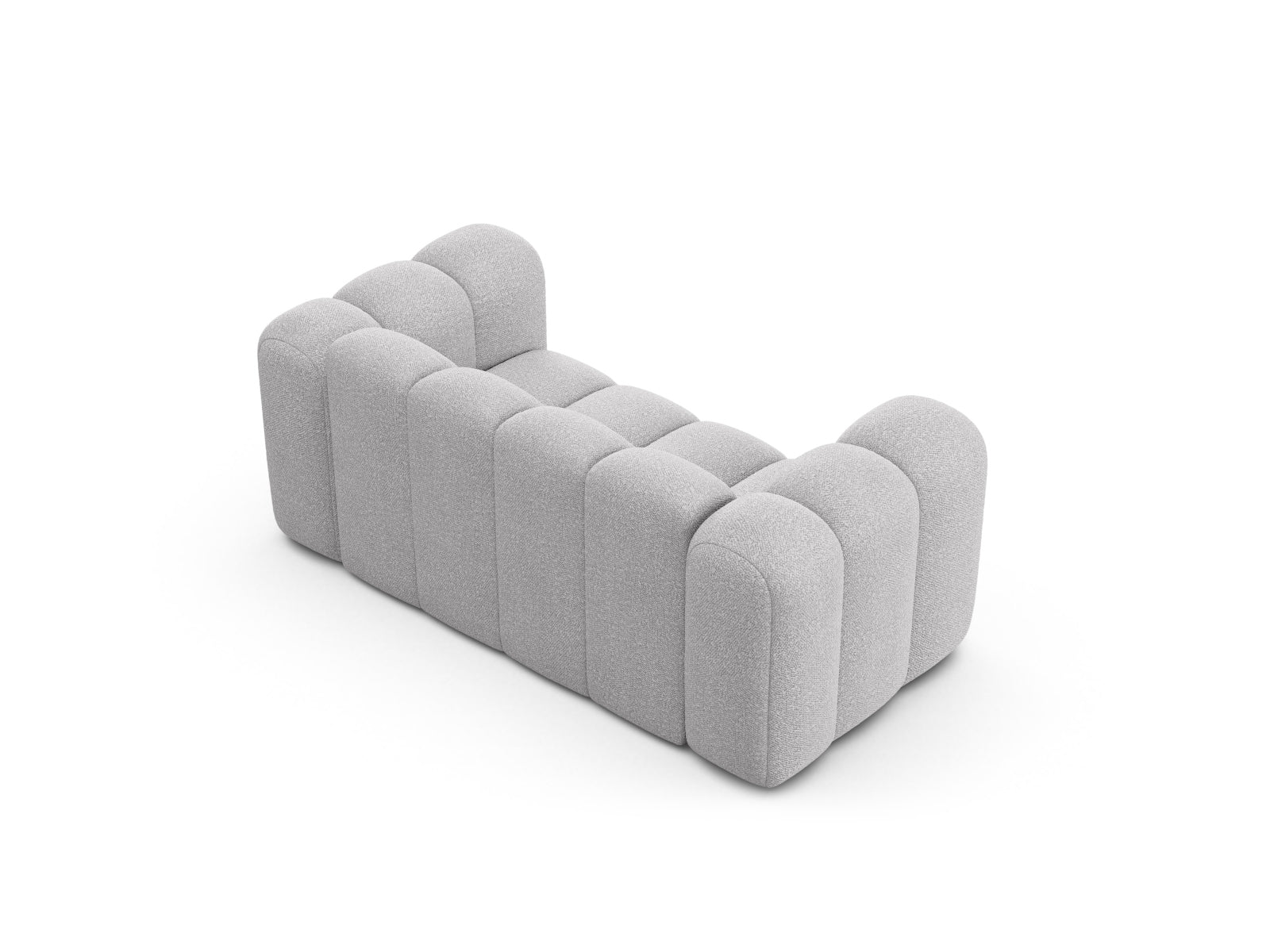 Modernes 2-Sitzer Sofa Lupine von Micadoni in sanftem Grau, perfekt für gemütliche und stilvolle Wohnambiente.