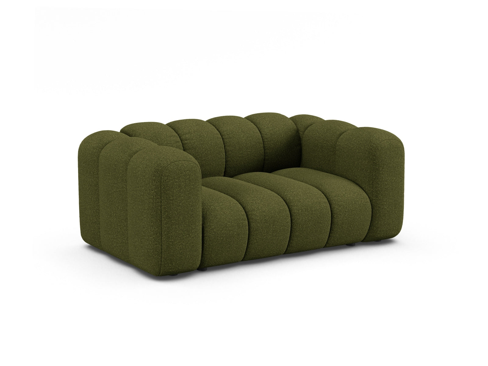 Elegantes 2-Sitzer Sofa Lupine in Dunkelolivgrün von Micadoni, ideal für stilvolle Wohnräume und modernes Design.