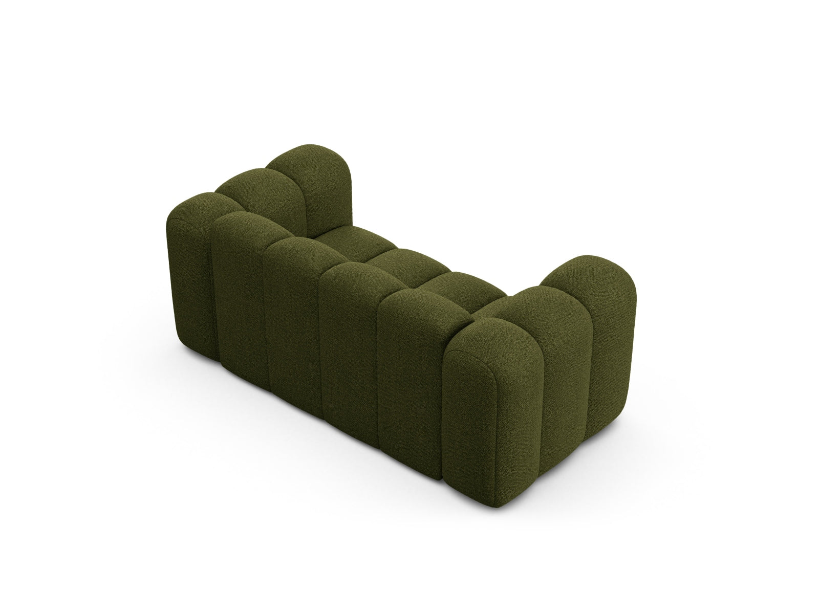 Modulares 2-Sitzer Sofa Lupine in edlem Dunkeloliv, perfekt für gemütliche und moderne Wohnkonzepte von Micadoni.