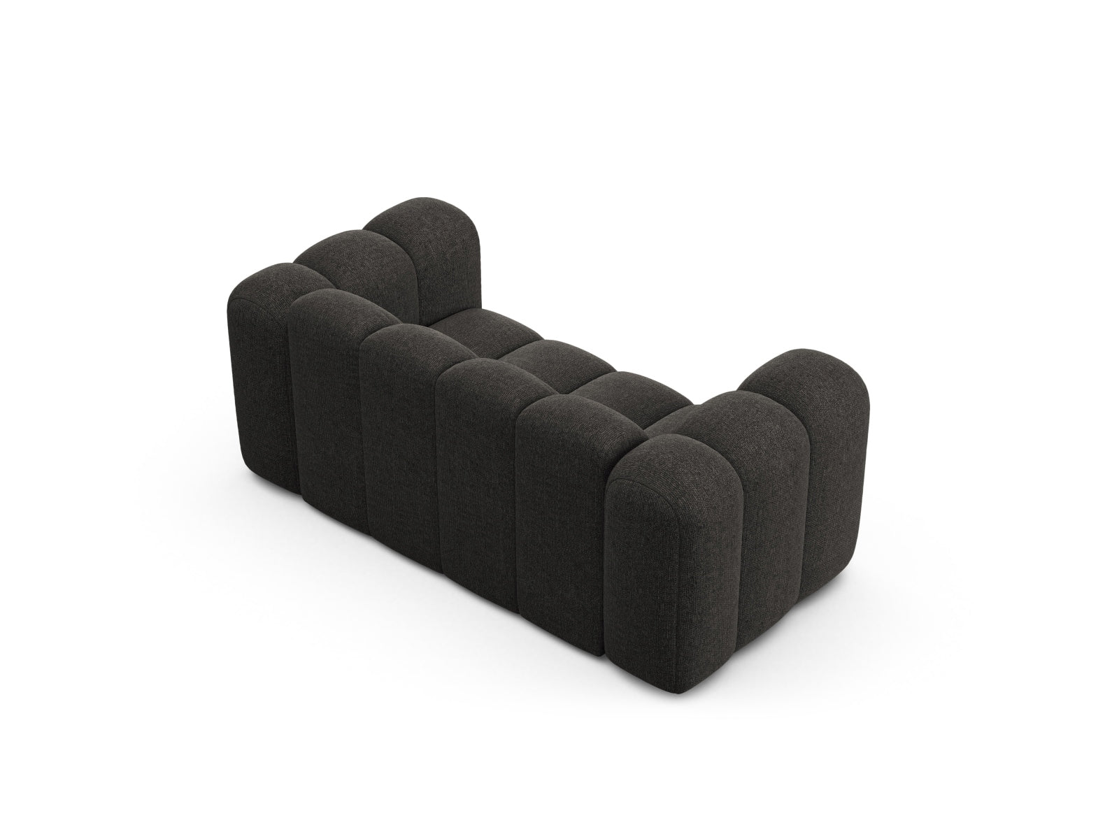 Modernes 2-Sitzer Sofa Lupine in edlem Dunkelgrau, perfekt für gemütliche und stilvolle Wohnambiente von Micadoni.