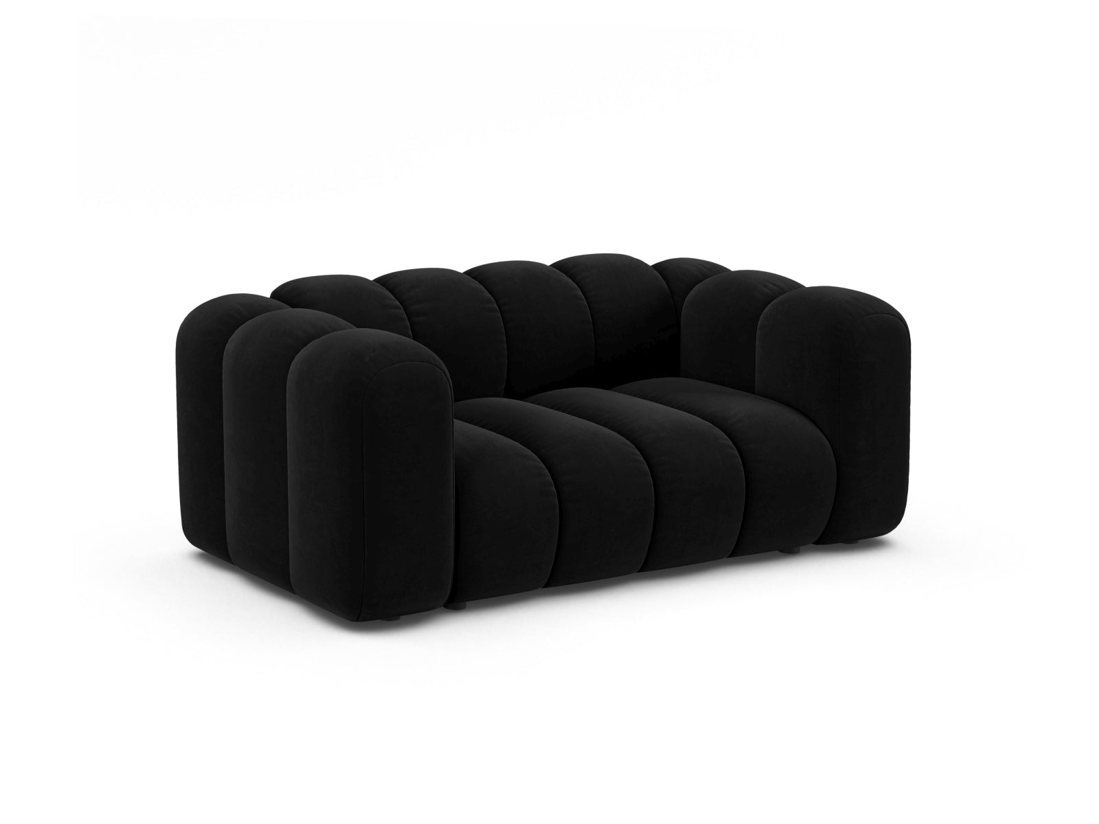 Elegantes Lupine Modular Sofa 2 Sitzer in stilvollem Schwarz, ideal für moderne Wohnräume, erhältlich bei KAQTU Design AG.