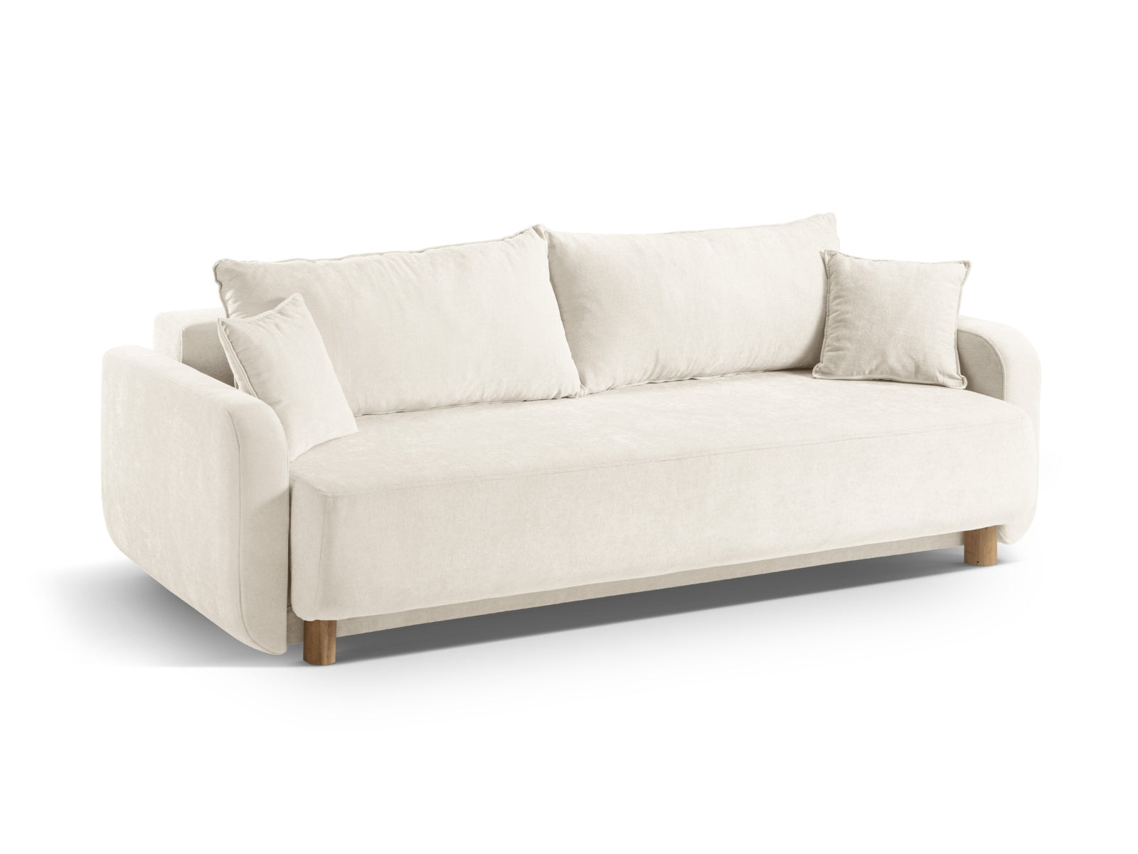 Stilvolles 3-Sitzer Sofa Elen in Ivory-Wind, vielseitig mit Schlaffunktion und Stauraum, perfekt für jedes Wohnambiente.