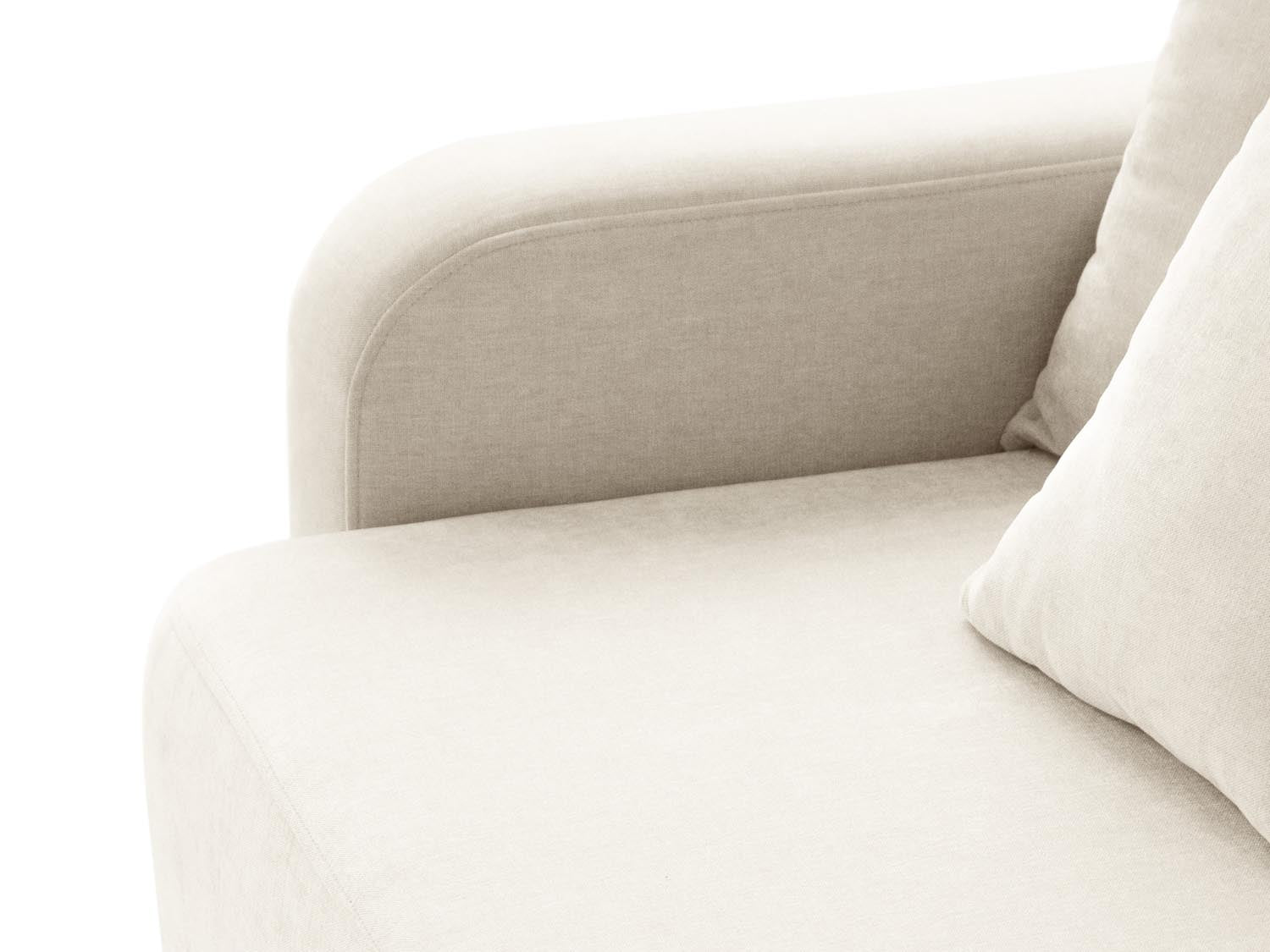 Elegantes 3-Sitzer Bettsofa Elen in Ivory-Wind, ideal für Gästeübernachtungen und mit praktischem Stauraum für Kissen und Decken.